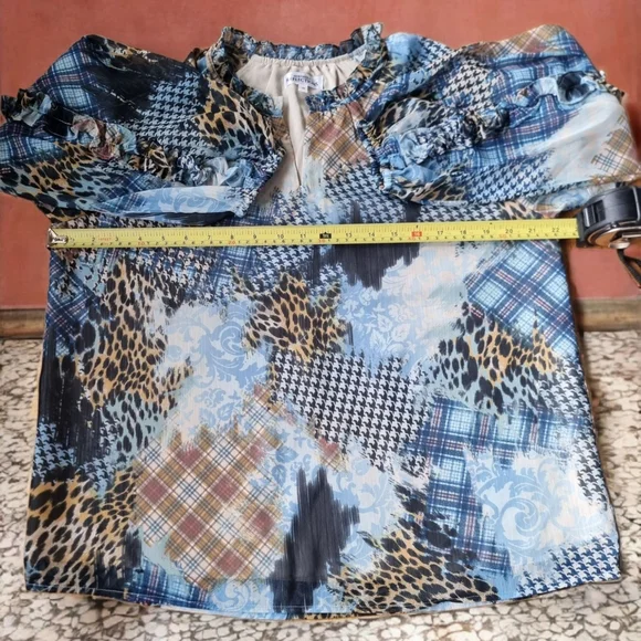 Northern Reflections Women's Multi-Patterned Boho Ruffled Flowy Top - Picture 10 of 11